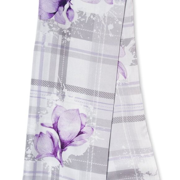 HIGHLAND FLORALS SILK SCARF, Classic Grey - Picture 1 of 7